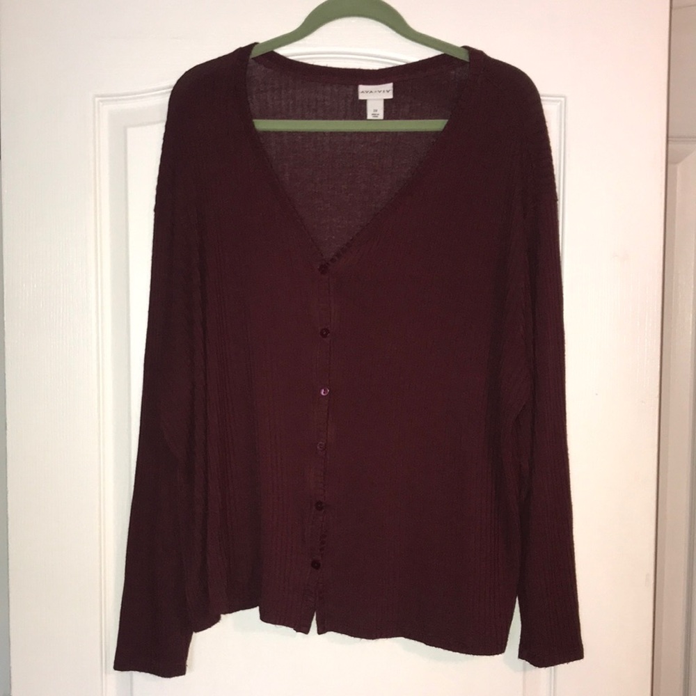 Ava & Viv / Target Maroon Ribbed Top